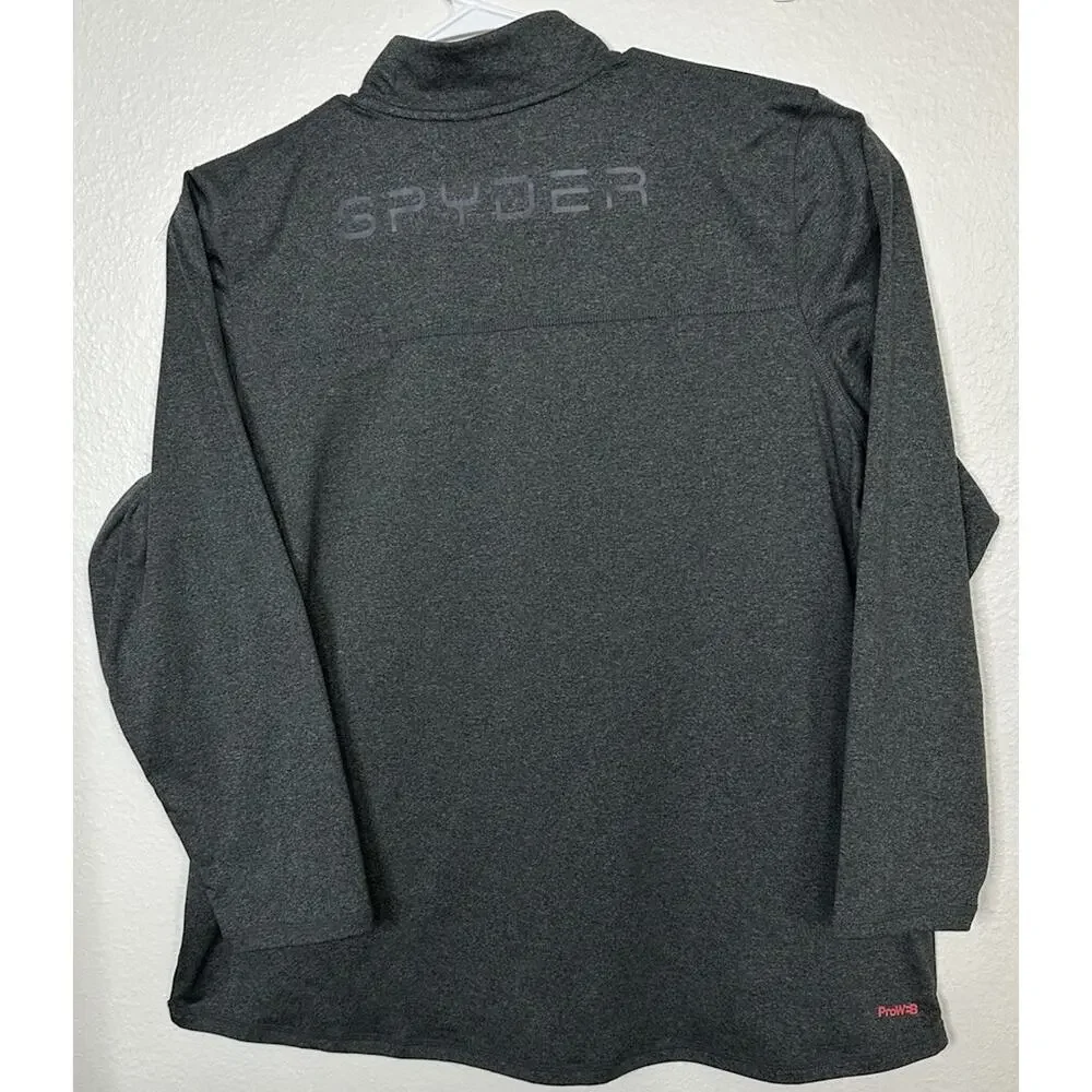 Spyder Pullover Mens XXL 1/4 Zip Lightweight Wicking Charcoal Stretch Mock Neck